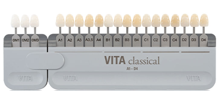 Classic Vita Colour guide with added bleach shades - 0M1 0M2 0M3 - "Hollywood White" shades